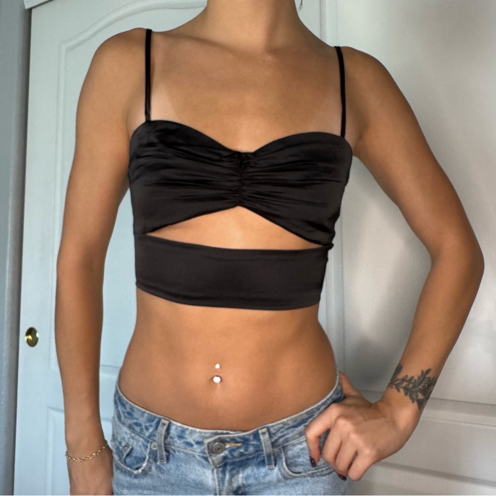 Forever 21 Black Cutout Camisole Top